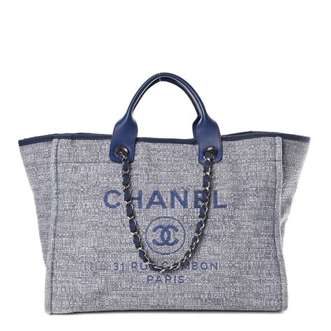 chanel canvas tote blue|Chanel canvas tote 2021.